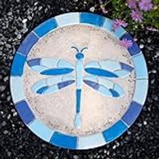 Round Stepping Stones Decorative Garden Stones ， Utomhus Stepping Garden Stones(Dragonfly)