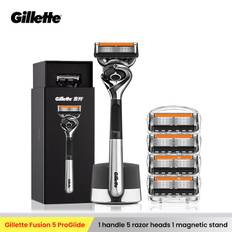 Gillette Fusion 5 ProGilde Razor with Blades 1 Handle+5 Blades +1holder