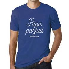 Grafisk T-shirt Herr Pappa Perfekt Den Enda Den Unika – Papa Parfait Le Seul L'unique – Begränsad Upplaga Rolig Vintage Herrmodestil för Män Nyhet - Kungsblått (3XL,4XL,5XL,L,M,S,XL,XS,XXL)