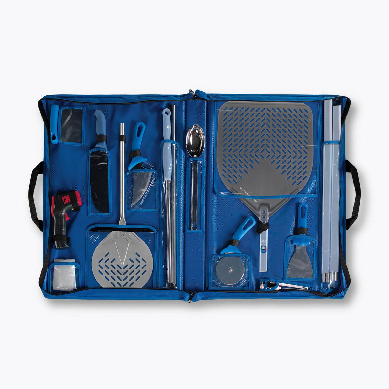 Gi.Metal Evoluzione Pizzaiolo Kit - Pizzaspade 33 x 33 cm / Roteringsspade Ø 20 cm