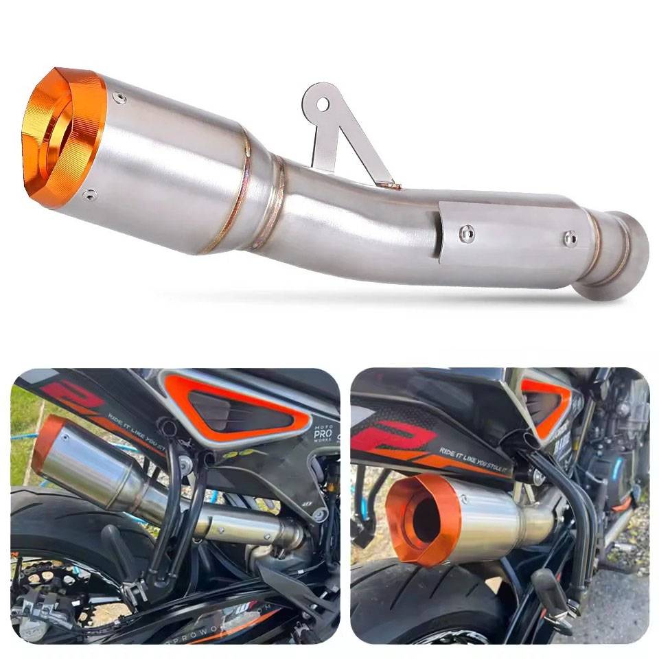 For KTM Duke 790 2018-2025 Duke 890 890R 2020-2025 DUKE790 DUKE890 DUKE890R Escape Exhaust Link Pipe Slip-On Orange Muffler Tips
