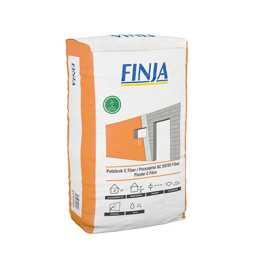 Finja Putsbruk C Fiber, 25 kg
