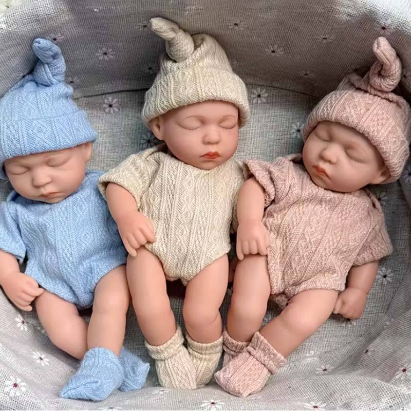 Mini 7.87 Inch Reborn Doll Sleeping Doll 20cm Cute Newborn Dolls Toys Soft and Full Body Vinyl Doll For The Best Gift For Women