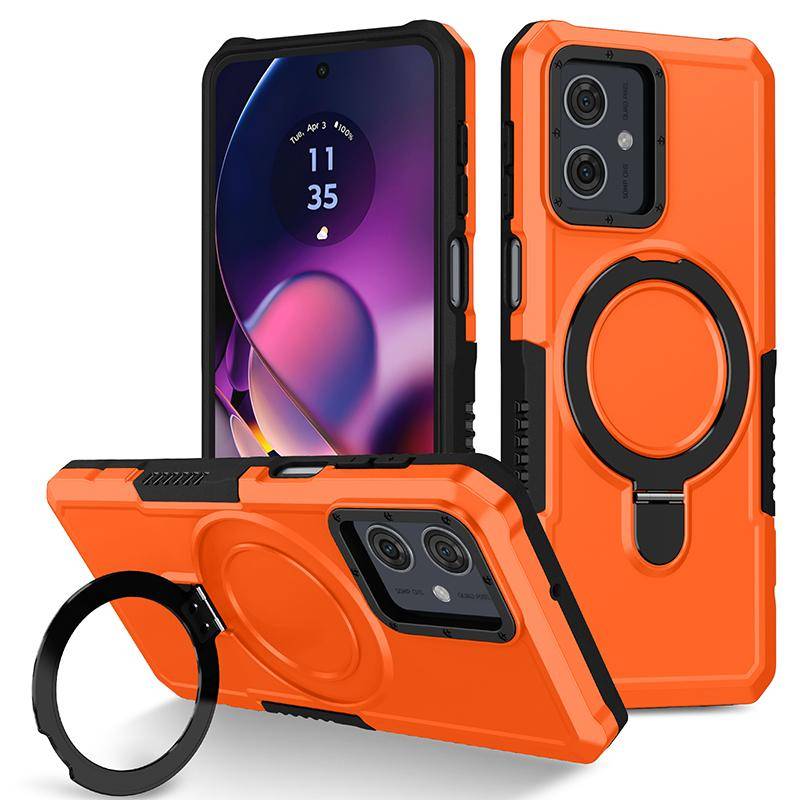 Stötsäkert fodral för Motorola G84 G54 Armor telefonskal med roterat ringställ för Moto E32 E13 G22 G24 G34 G04 5G G14 E14