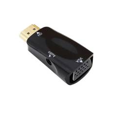 HDMI til VGA Adapter. Inkl 3,5 mm lydkabel. Sort.