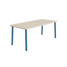 Bord Add 590, 1800x800 mm højde 720 mm med hvidpigmenteret eg, rød stel