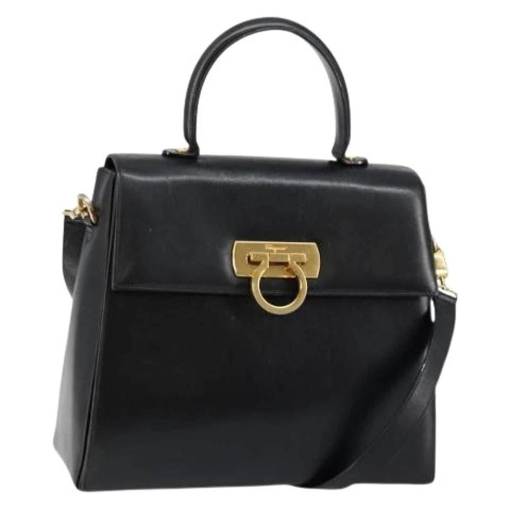 Salvatore Ferragamo Pre-owned Pre-owned Læder Håndtaske - Vintage - Dame - Sort - ONE SIZE - Læder