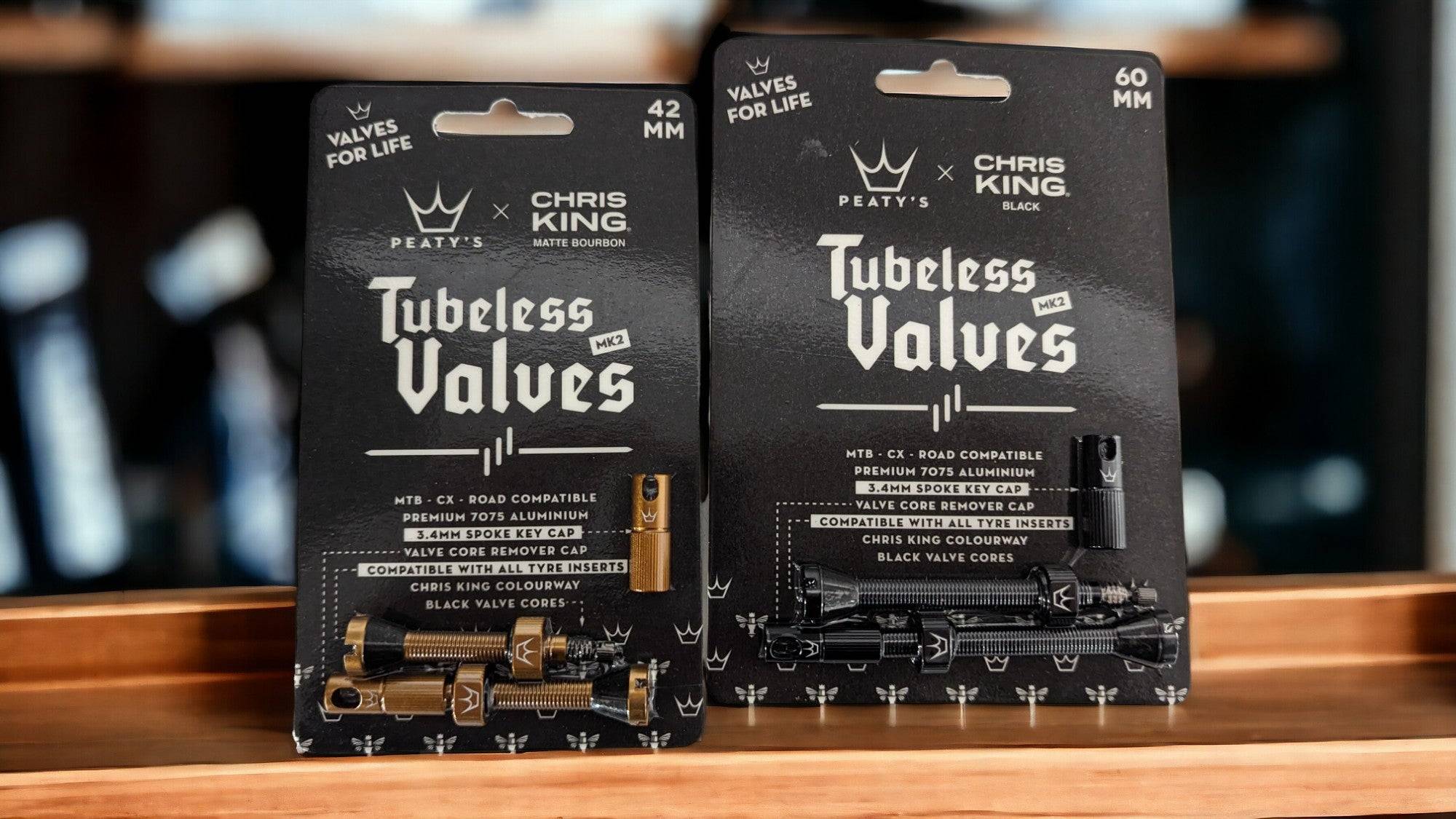 Peatys Tubeless ventiler - 60 mm / Sort