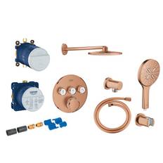 Grohe SmartControl komplet brusesystem m/SmartActive brus til indbygning - Børstet warm sunset