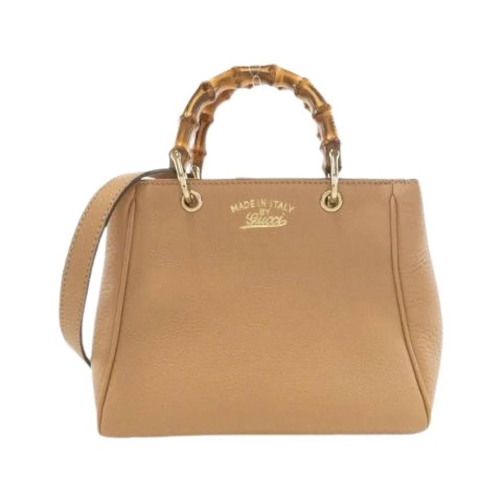 Gucci Vintage Pre-owned Læder Skuldertaske - Vintage - Dame - Beige - ONE SIZE - Uld