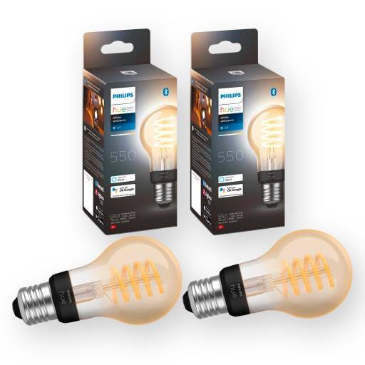 Philips Hue White Ambiance E27 standardpære, 2200K-6500K, 7W, 2-pak