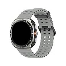 Ocean Silicone Andningsband for Samsung Galaxy Watch Ultra 47mm Armband Correa for Galaxy Watch 7 Ultra 47mm Armband(Grey)