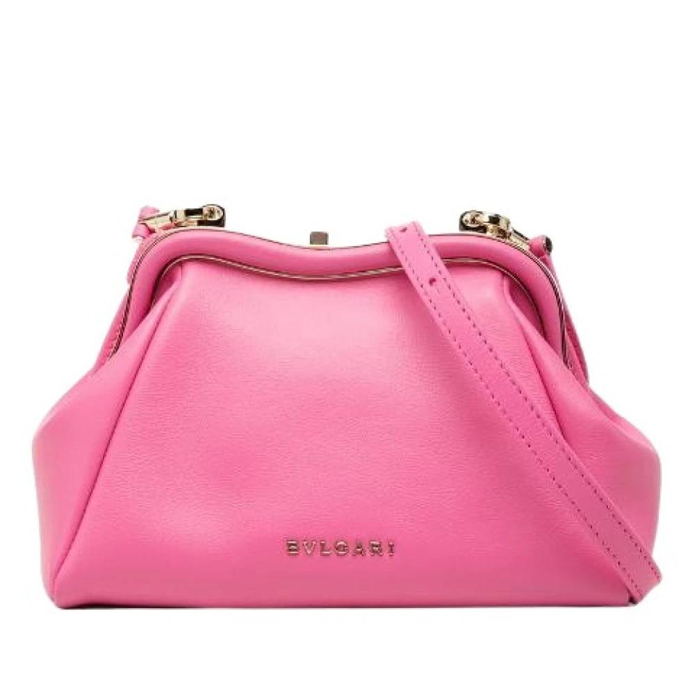 Bvlgari Vintage Pre-owned Serpenti Pouch Læder Skuldertaske - Vintage - Dame - Lyserød - ONE SIZE - Uld