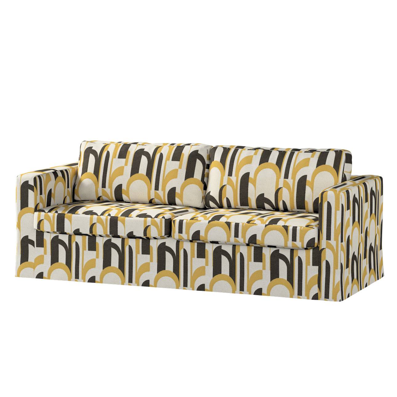 Karlstad betræk 3 personer, lang, 204cm, Boucle naturhvid, beige og brun, 204 X 89 X 66 CM, Cosy Home