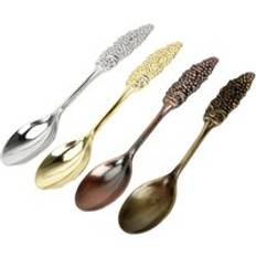 Vintage kaffe desserter te matsked kaffe sked mullbärsform 10cm längd metall snidade hem tillbehör kök tillbehör