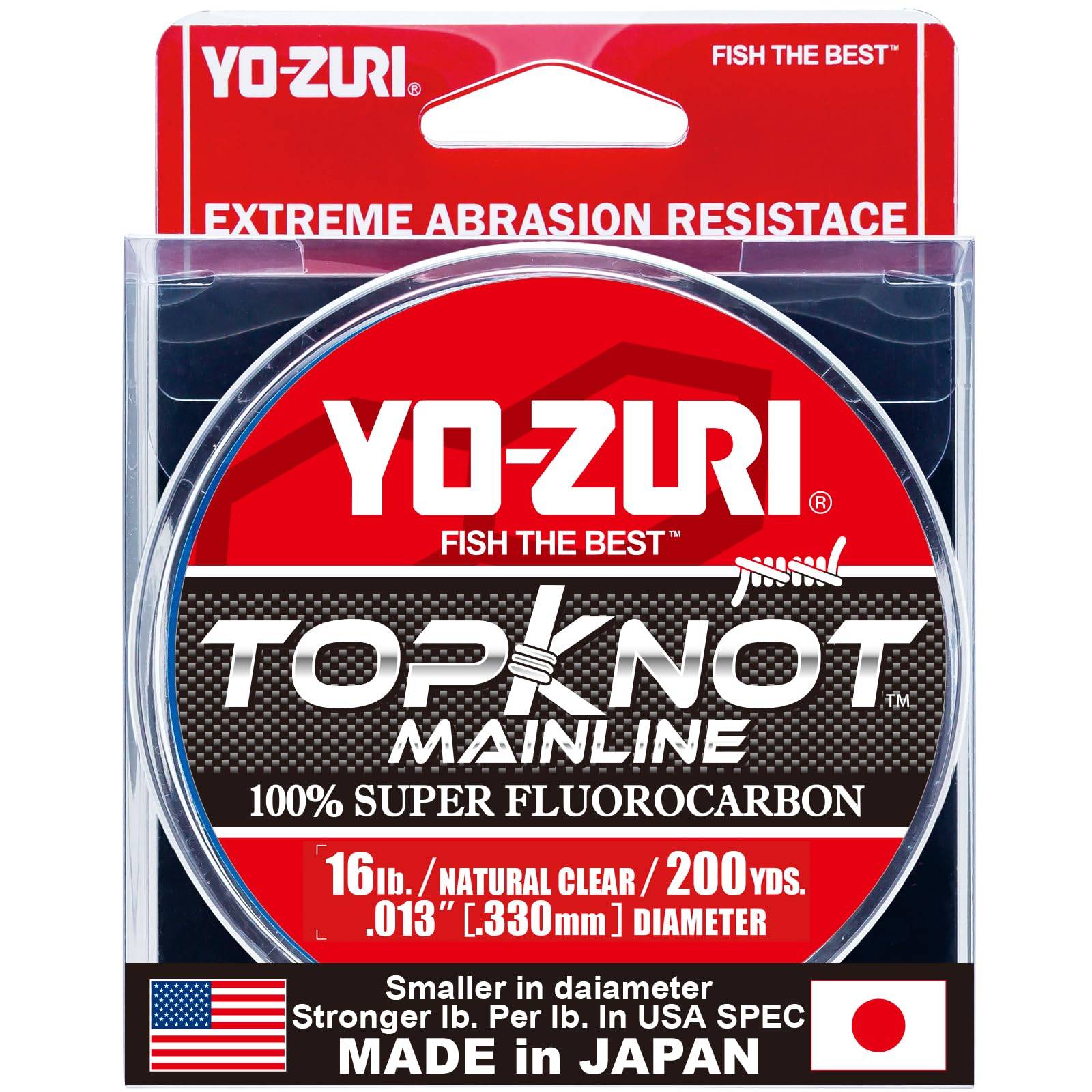 Fluorocarbon Top Knot Main 200 16 Clear YO-ZURI Line, YDS, lbs, ren