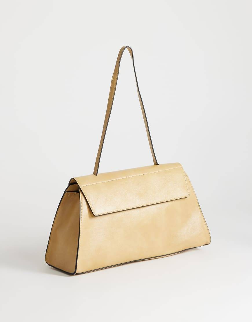 Topshop Stevey medium skuldertaske i buttermilk-Gul - One Size