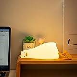 URAQT Nattljus Silikon Touch Anka, Nattljus Baby Småbarn Flicka Pojke Vuxen med timer och telefonhållare, Uppladdningsbar LED Baby Nattlampa Bärbar present Kawaii Deco