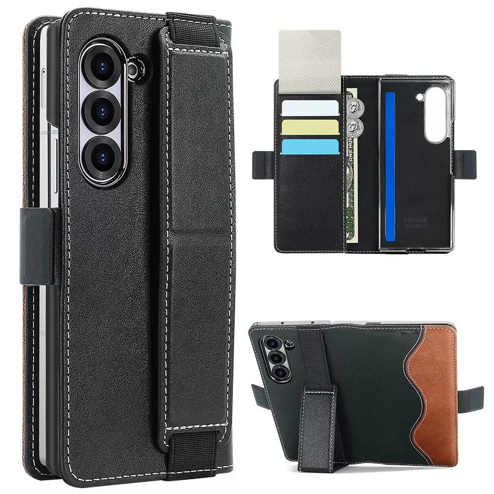 INF Samsung Galaxy Z Fold-fodral med korthållare och stativ model 1 - Svart Modell 4