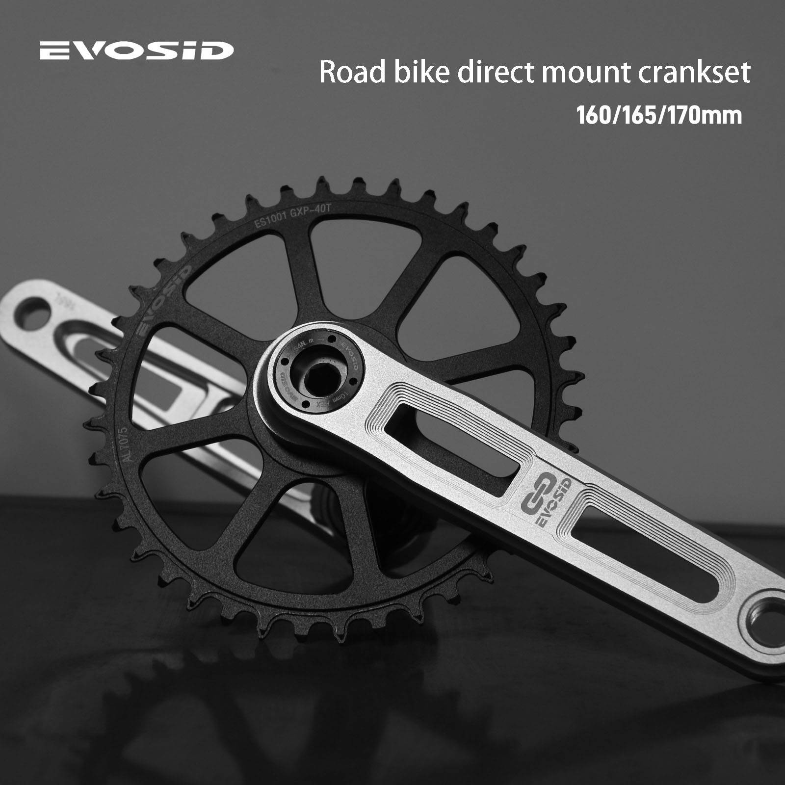 EVOSID Road Bike Hollow Crankset High-strength Lightweight Design 3-Nail Direct-Mount Disc
