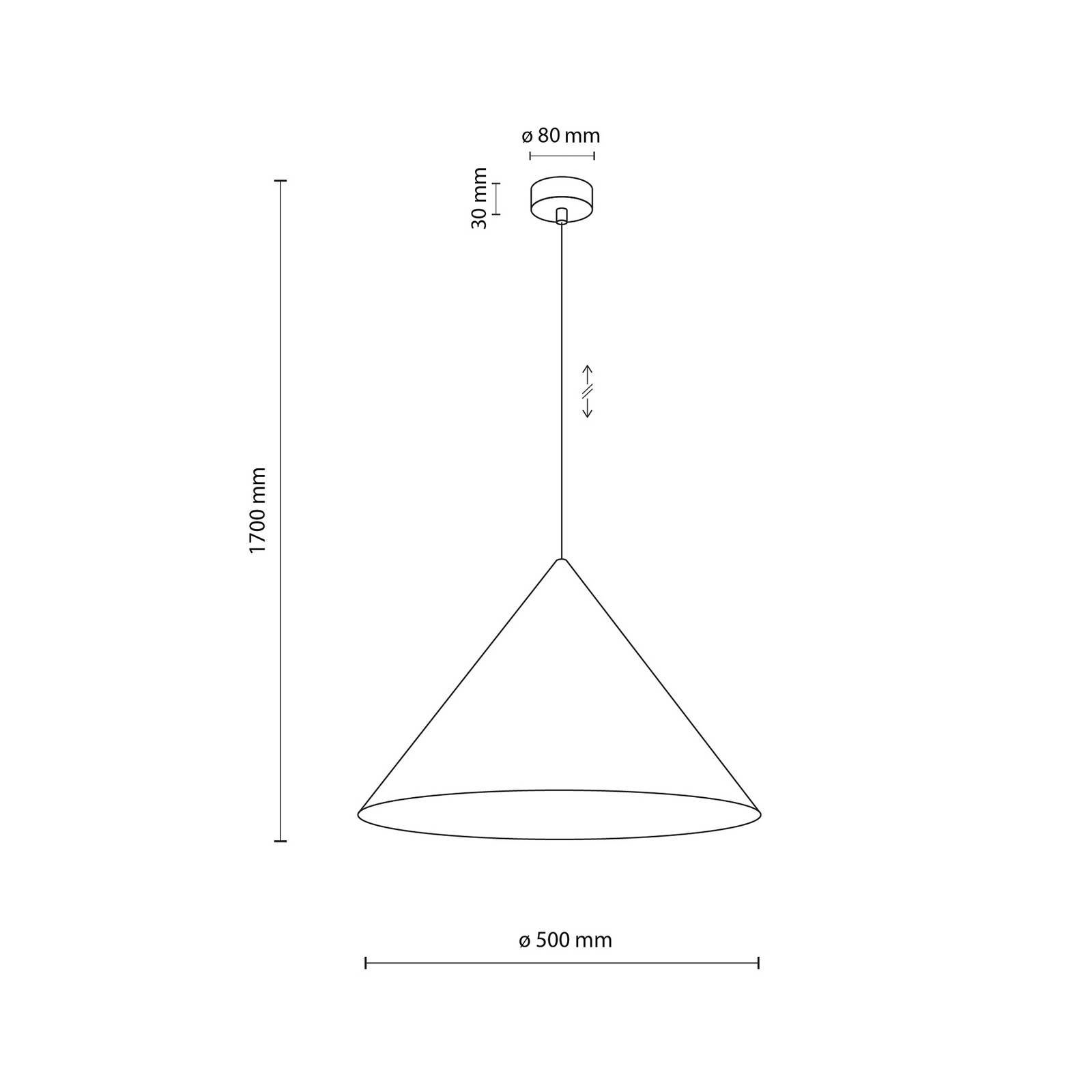 Hänglampa Cono, 1 lampa, Ø 50 cm, sand, E27 Cono TK Lighting, dimbar, Creme / bärnsten, Vardagsrum / matsal, Metall, Modern