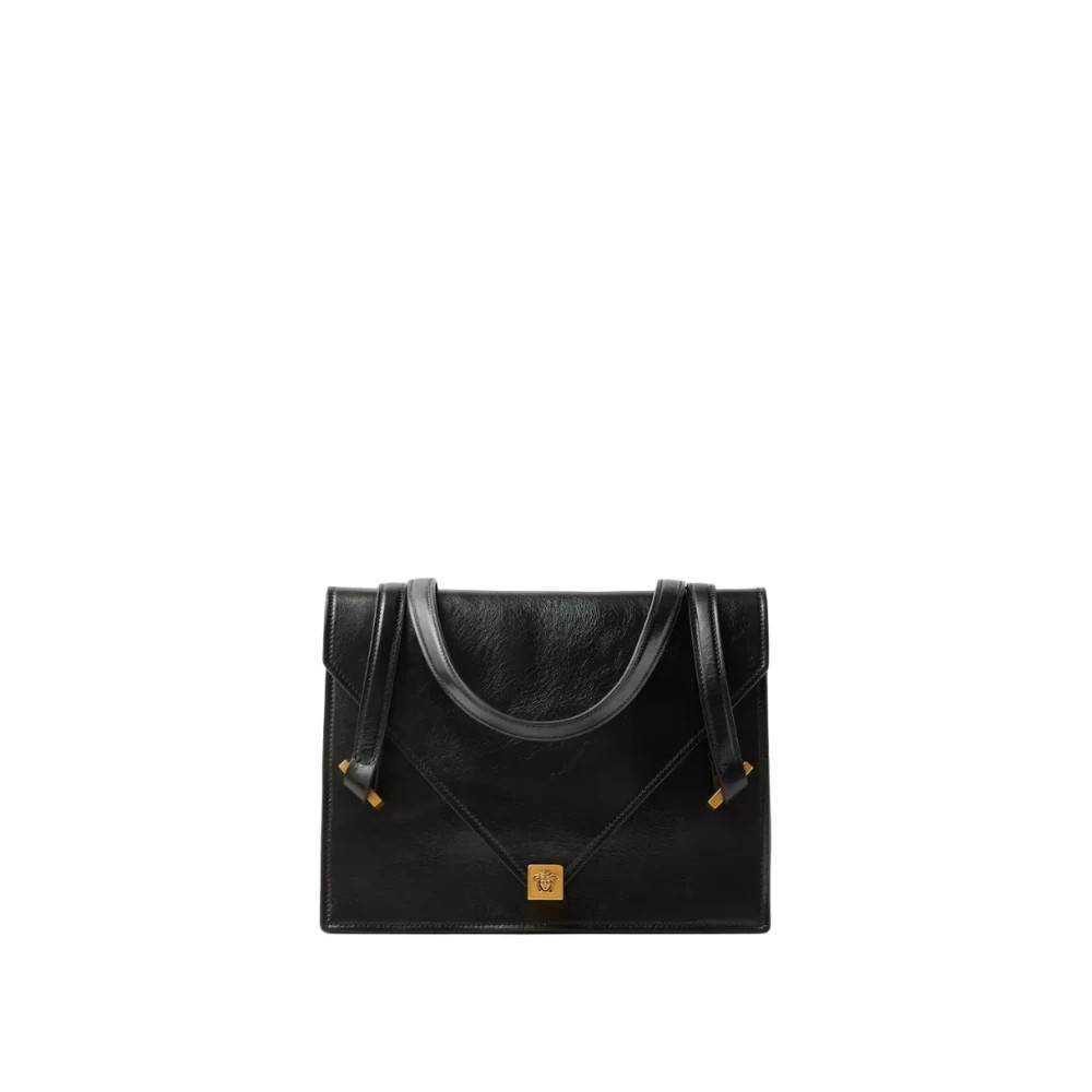 Versace Severine Læder Skuldertaske - Tasker - Dame - Sort - ONE SIZE - Uld