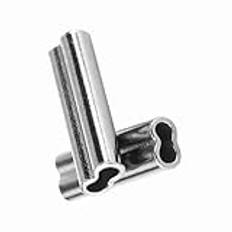 Double Barrel Crimp Sleeves, Fishing Crimp Tool Fishing Sleeves 100st 1mm Double Barrel Crimp Sleeves Kopparrör Anslutning Crimp Sleeves för Fiskelina för Rigg (1,4mm*10mm)