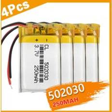 502030 3.7v 250 mah li-ion batteri lipo celler litium li-po polymer uppladdningsbart batteri för mp3 mp4 högtalare färdskrivare bil dvr - 502030 250 mah 4 st