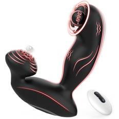 SuperLove 3in1 Rotating Bead Prostate Massager with Remote Black