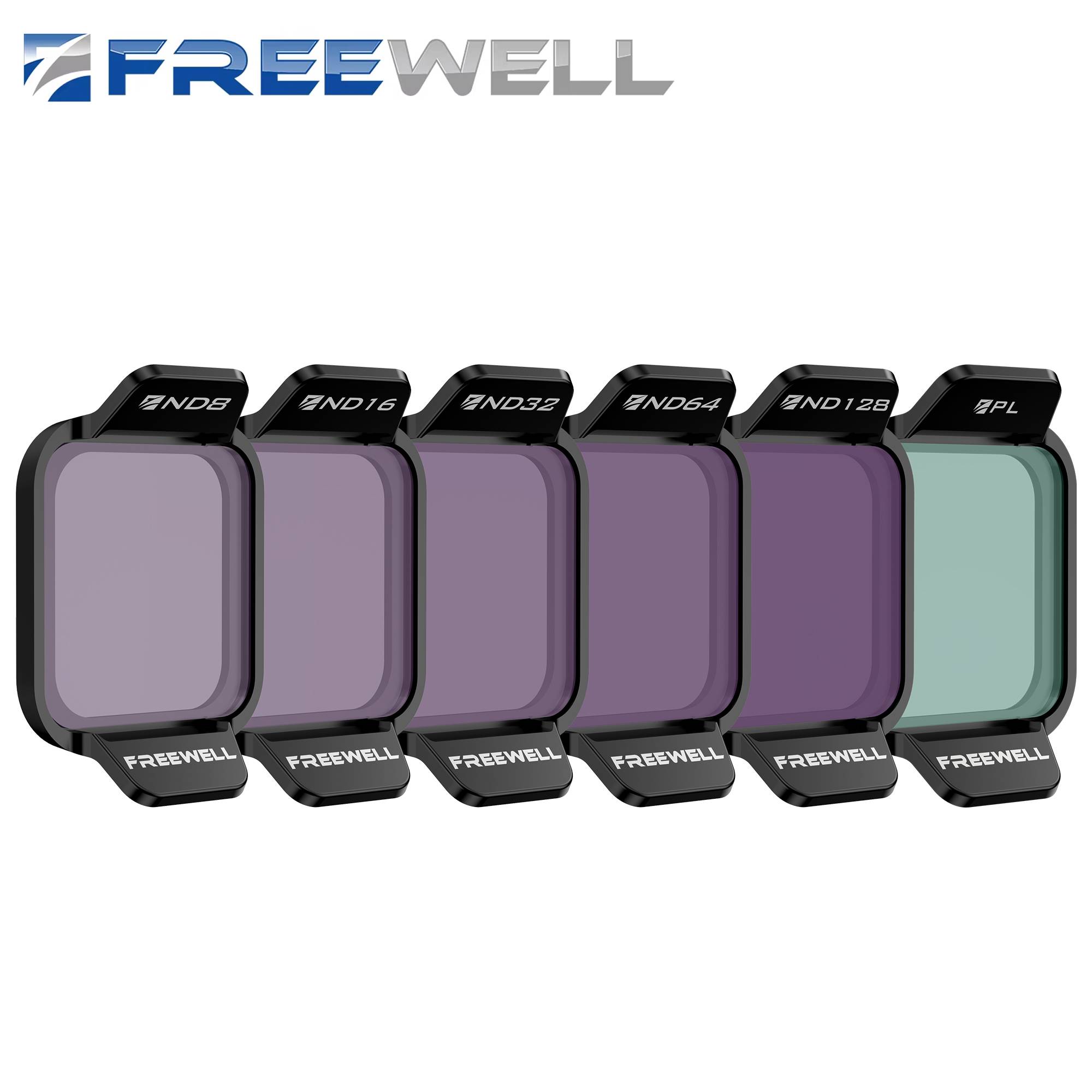 Freewell 6 Pack Standard Day Filter Kit, ND8 ND16 ND32 ND64 ND128 ＆ PL Filters for DJI Flip and DJI Lito X1, Camera Accessories