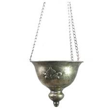 Ampel antikbehandlad silver plåt blomampel hängande blomkruka shabby chic lantlig stil
