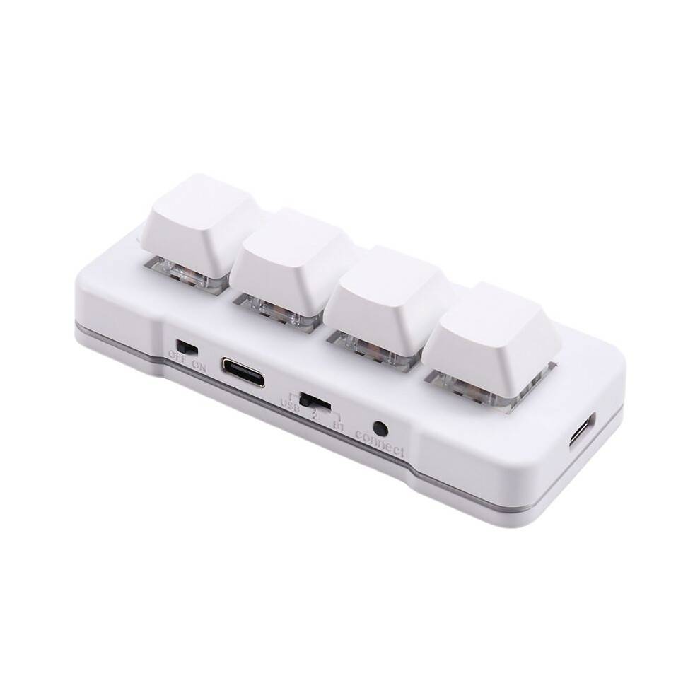 MK424Pro 4-Key Customized Keyboard+Mechanical USB+BT+2.4G Connection for Office Game Multimedia White