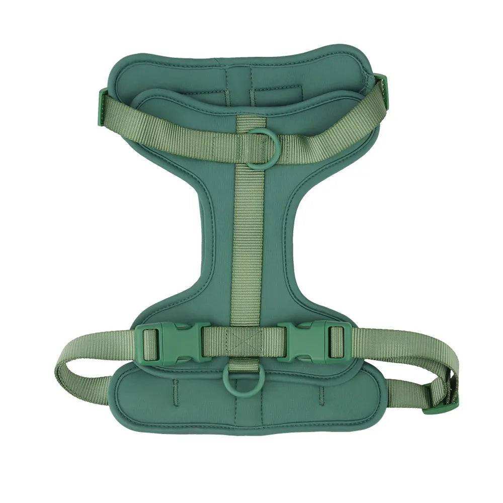 Breathable Adjustable Dog Harness Vest - green / L Neck 42-52cm (L Neck 42-52cm)