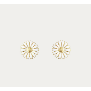 Georg Jensen DAISY ørestikker, forgyldt/emalje, 11 mm