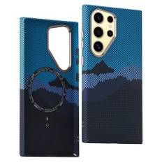 Samsung Galaxy S24 Ultra - EIDERWOOD Mønstret Carbon Cover - MagSafe Kompatibel - Blue Peak