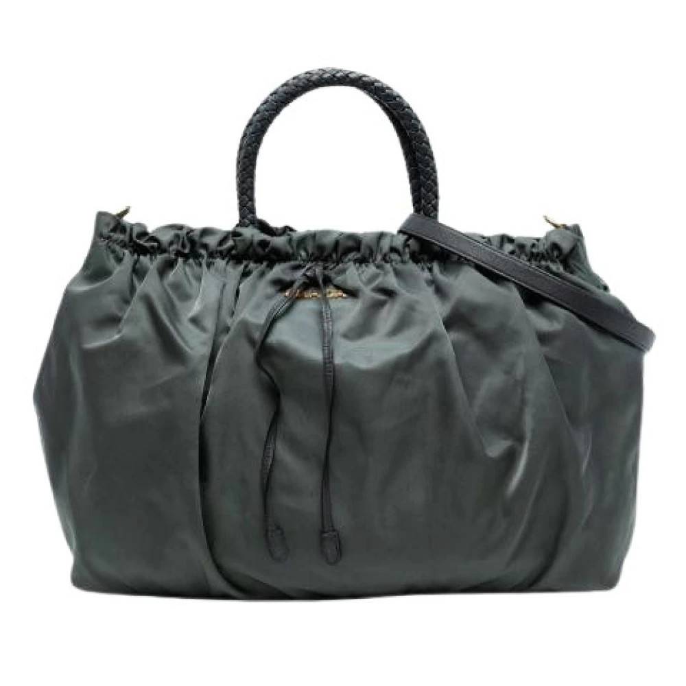 Prada Vintage Pre-owned Nylon Satchel - Vintage - Dame - Grå - ONE SIZE - Nylon