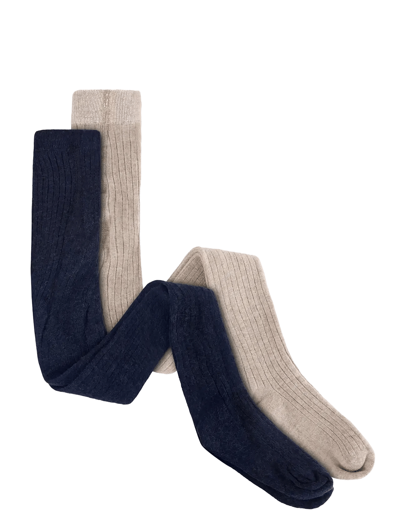 Huttelihut Wool Rib Stockings 2-Pack - Navy - 128\134