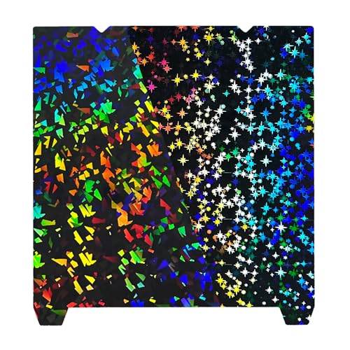 IdeaFormer Smooth Rainbow Confetti Galaxy PEF tryckplatta 235 x 235 mm, fjäderstål, PEF Build Plate, ingen magnetisk trycksäng för Creality K1C/K1 SE/Ender 3 V3 SE/KE/Ender 3 S1/Pro/Ender 5 S1