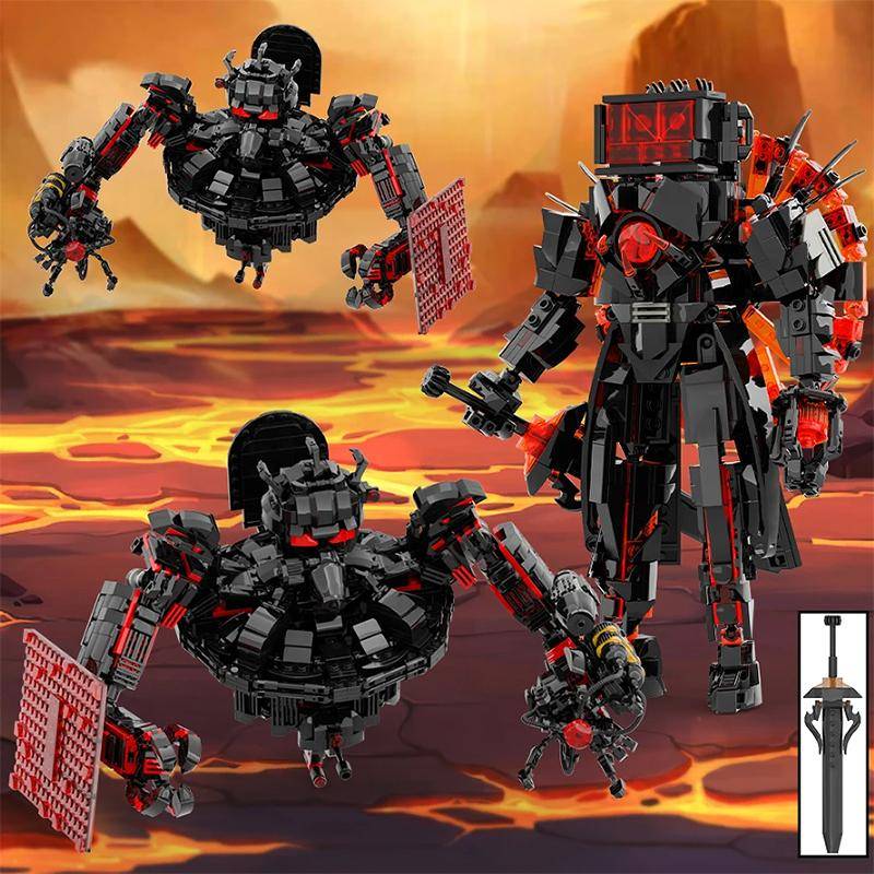 Nya Skibidi Man Byggklossar Kameraman TV-man Titan Klockkung Animationsfigurer Modellleksaker för Barn Jul Påskgåva