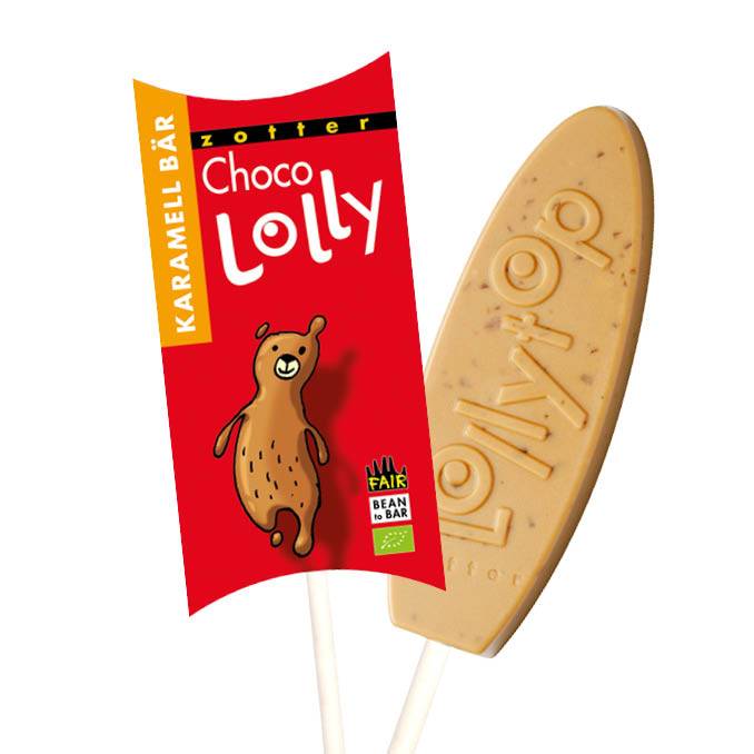 ZOTTER CHOCO LOLLY CARAMEL BEAR eko