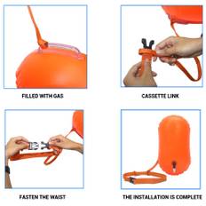 Durable PVC Swim Buoy Tow Float with Adjustable Waist Belt for River Lake Sea Ocean Swimming fluorescerande gul färg