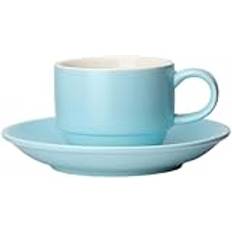 Coffee Cup and Saucer Set Ceramic Pure Color Bright Flower Tea Cup Home Office Coffee Beverage Utensils Suitable for Microwave Oven Dishwasher 250 Ml