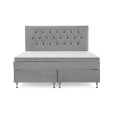 Royal Velvet Komplett Sängpaket 160x200 cm - Ljusgrå Kontinentalsäng Tyg