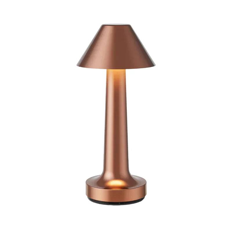 SleekGlow - Stilig Modern Bordslampa för Inredning - Brons/Kegel