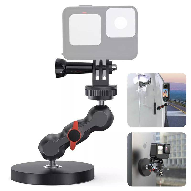 Magnetisk kamerahållare för Gopro, Bilhållare för actionkamera med 360° rotationskulhuvud Passar för Gopro Hero 13 12 11 10 9 8 7 6 5