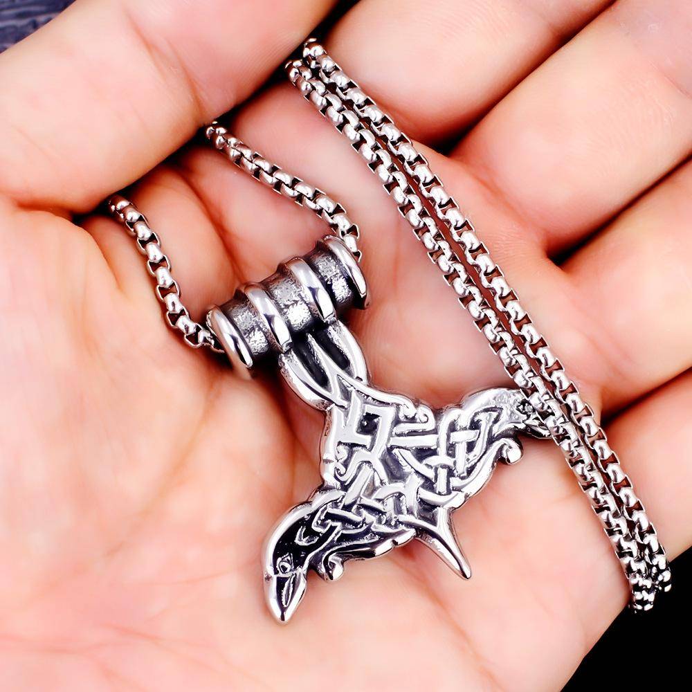 Halsband Mode Dam Retro Hip-hop Trend Tors Hammare Hänge silver