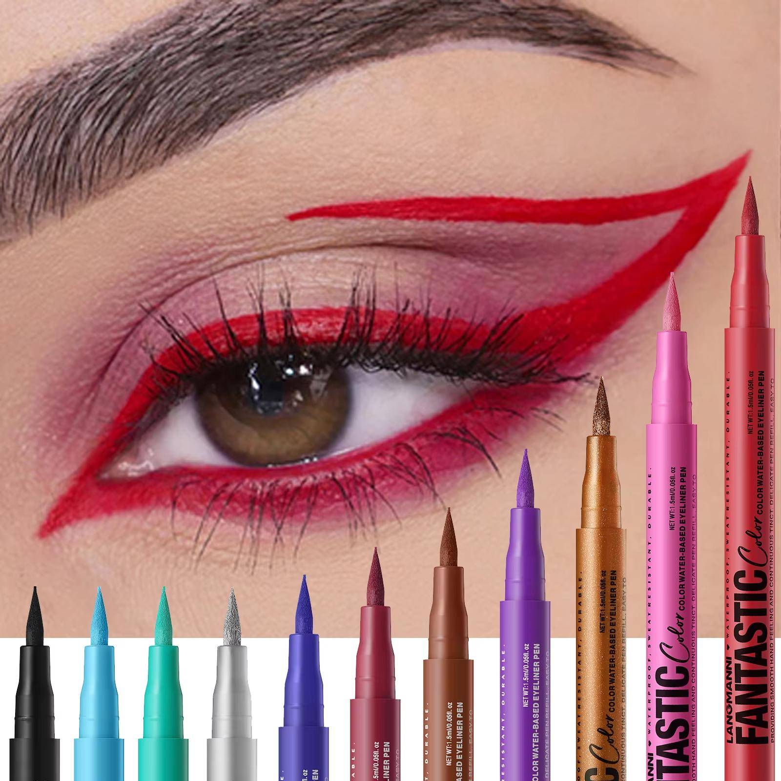 Vattenbaserad Eyeliner Flytande Matt Ljus Röd Snabbtorkande Kladdfri Eyelinerpenna Djärv Långvarig Ögonlook Kosmetika brown