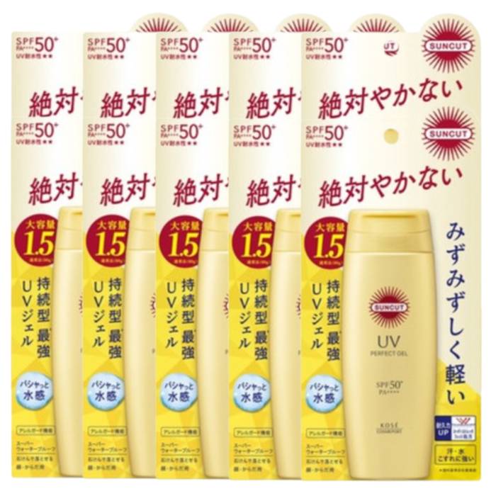 Kose - Suncut UV Perfect Gel Super Water Proof SPF50+ PA++++ - 120g (10ea) Set - black