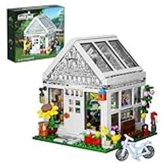 Millionspring Flower House Building Block Set, Rumsdekoration Flower Cottage, Garden House Building Kit, Surprise Flower Building Leksaker Present till Flickor, Vänner, Barn och Vuxna（382PCs）