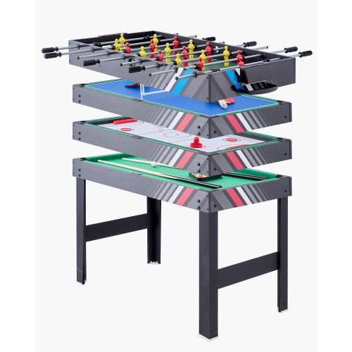 VEVOR 4-i-1 kombinationsspelbordsset, 48" airhockeybord, multikombinationsbord med airhockey, biljard, fotboll, pingis, pushers och puckar, sportarkadbord för familjens spelrum och kontor